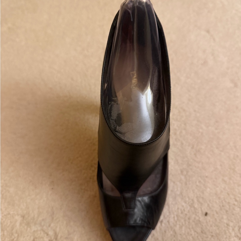 Emporio Armani Elegant Black Leather Heels